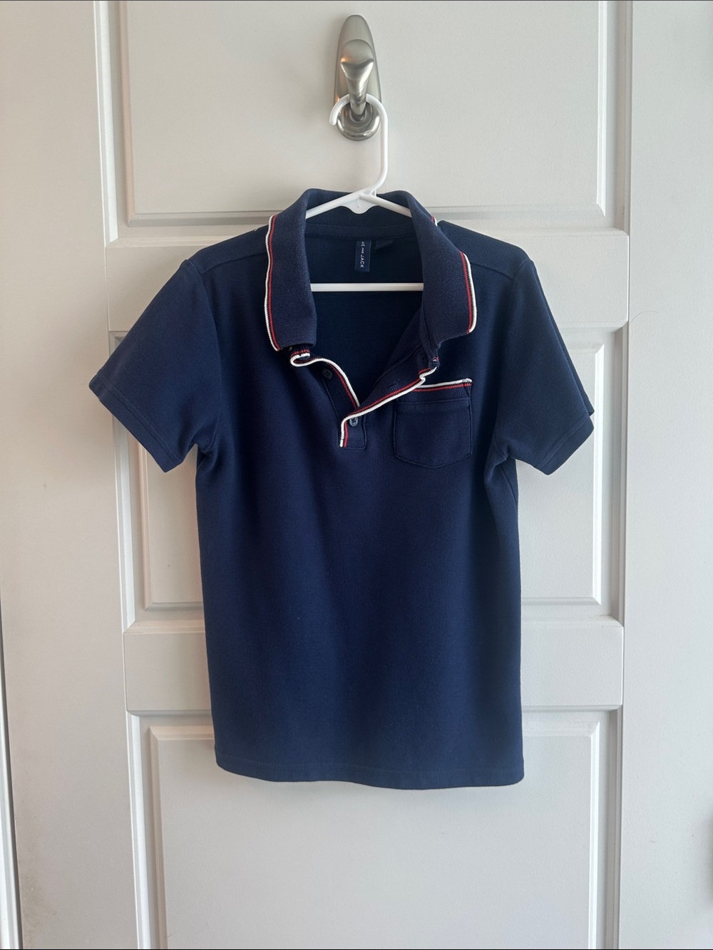 Janie and Jack Navy Polo with Red and White Trim